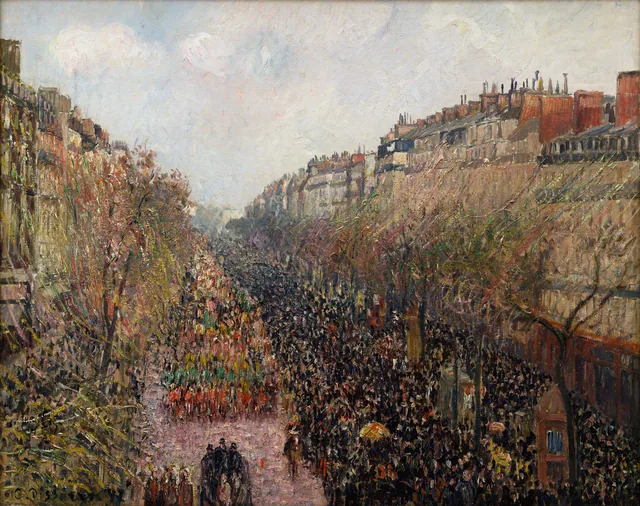 Boulevard Montmartre, Mardi Gras, Camille Pissarro