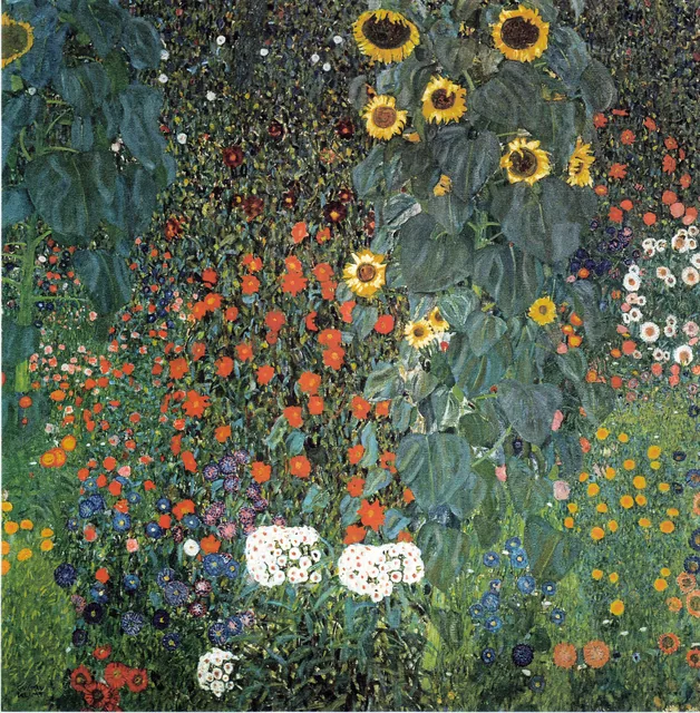 Farm Garden with Sunflowers, Gustav Klimt