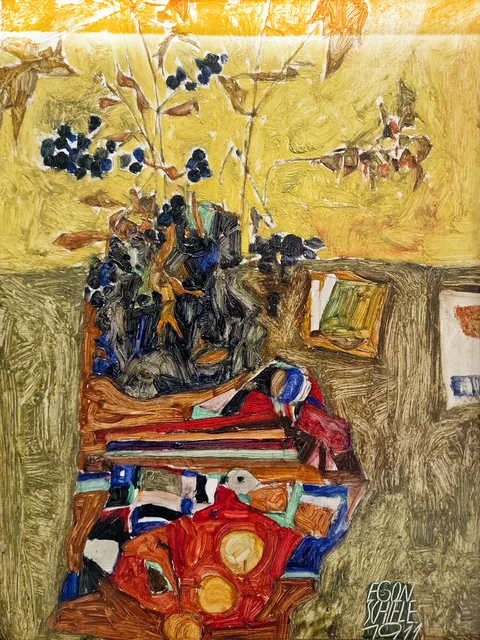 Still Life with Flowers, Egon Schiele
