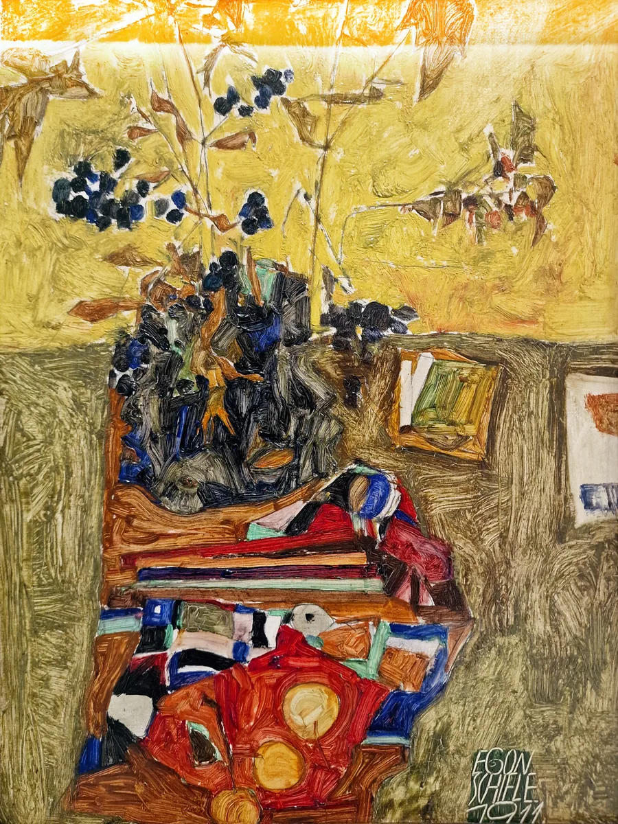 Still Life with Flowers, Egon Schiele