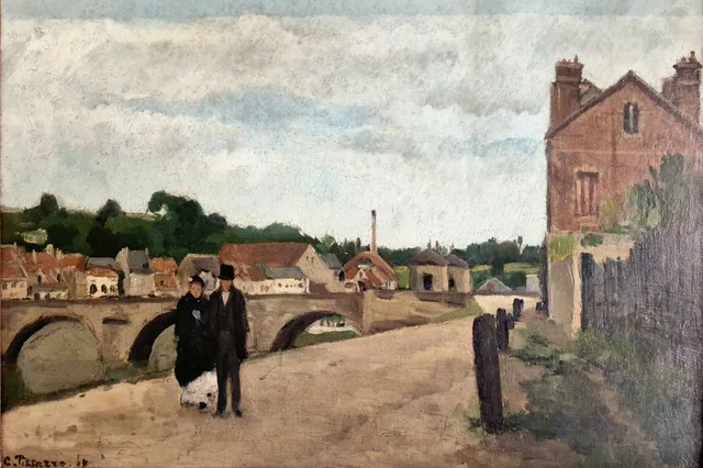 The Chemain de l'Ecluse and the Pontoise Bridge, Camille Pissarro
