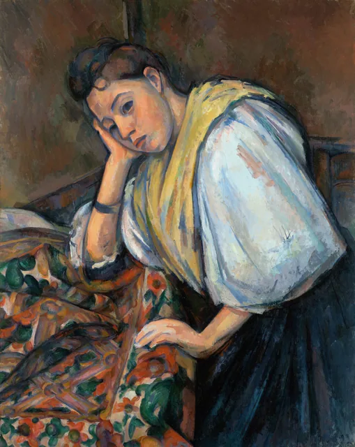 Young Italian Woman at a Table, Paul Cezanne